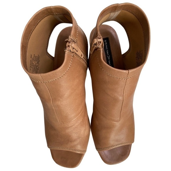 Steve Madden Stesha Open Toe Buttery Soft Leather Stack Heel Bootie Size 8 - Picture 7 of 11